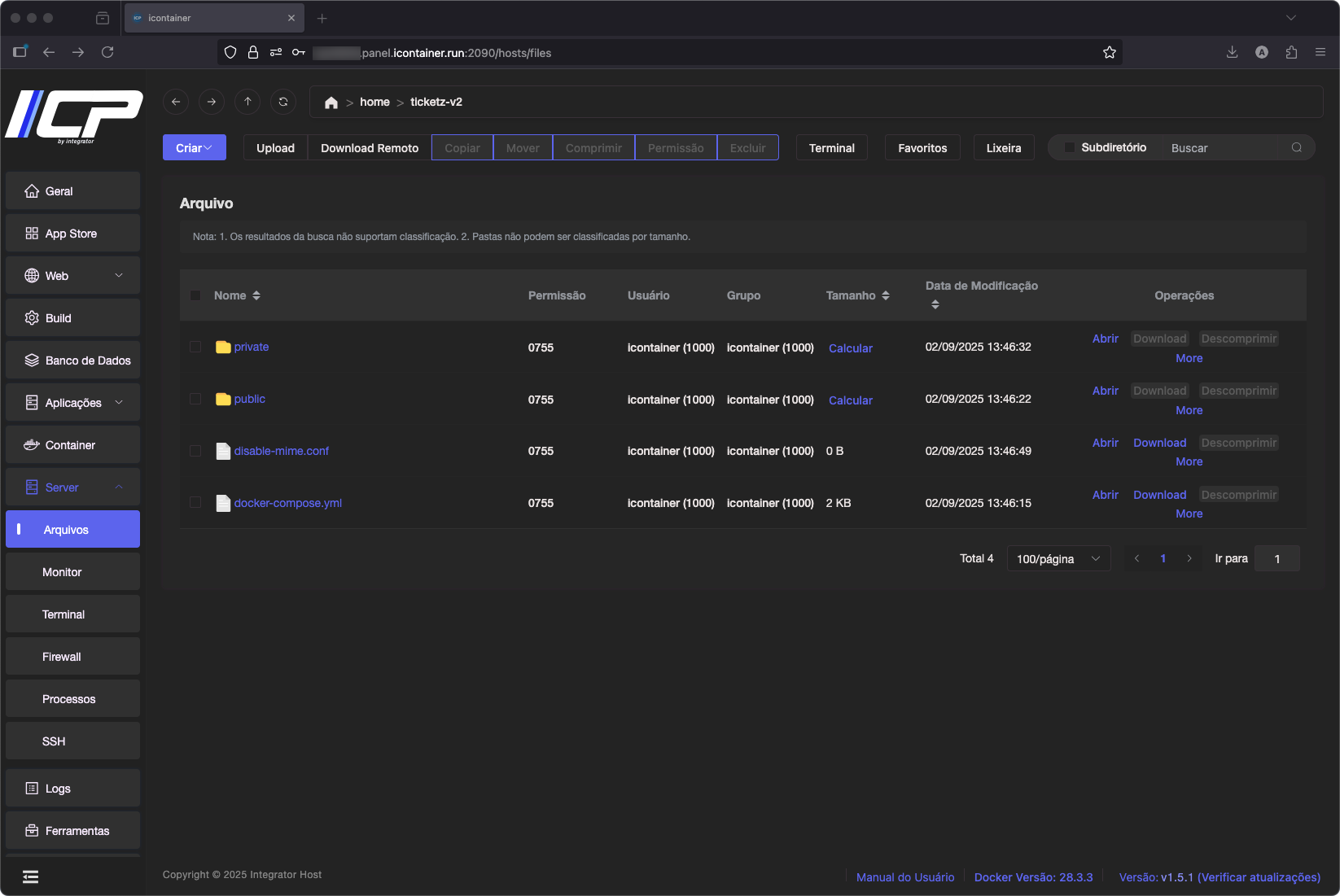 Como instalar o TicketZ no painel ICP