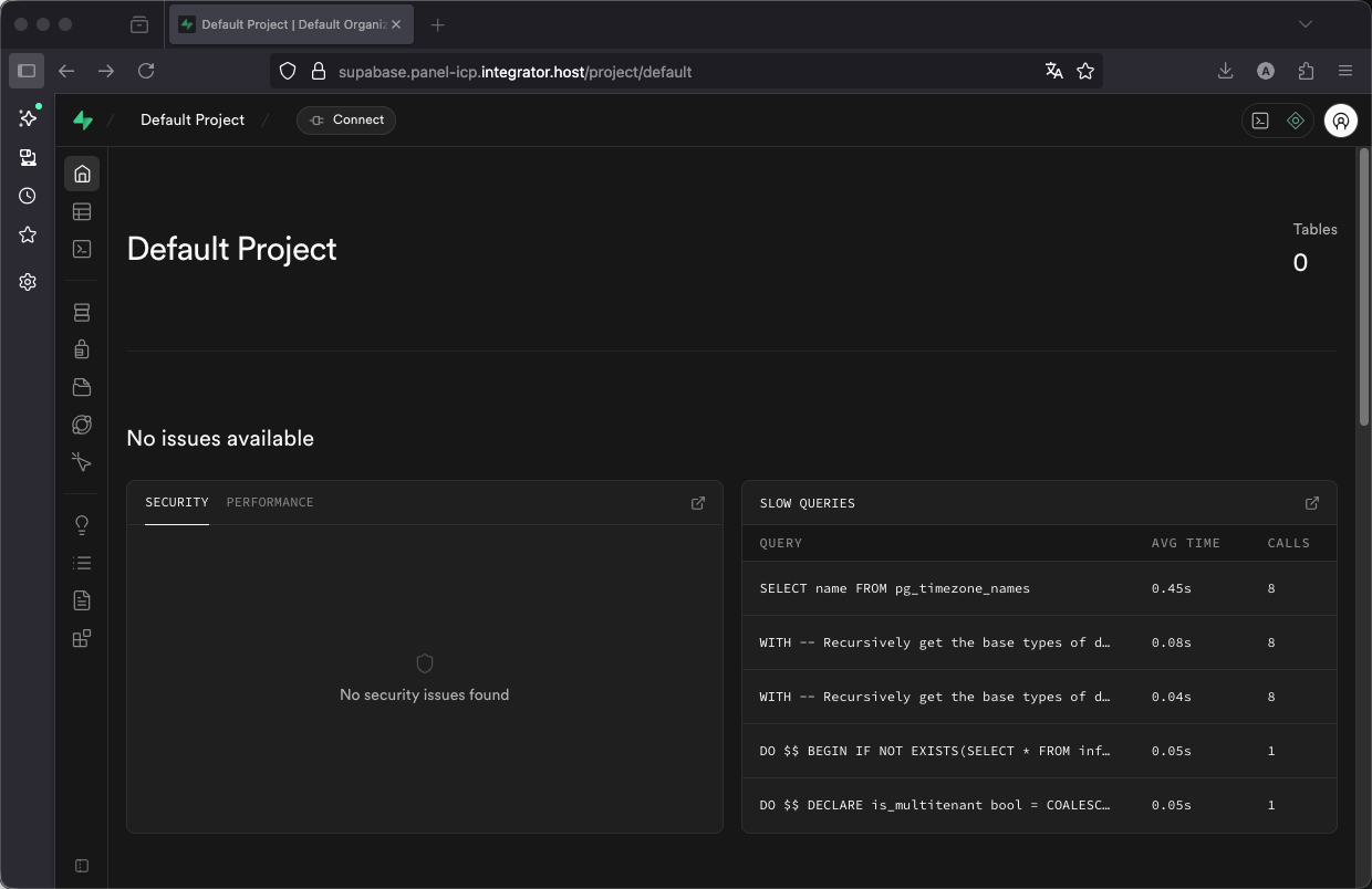 Como instalar o Supabase usando o Painel ICP